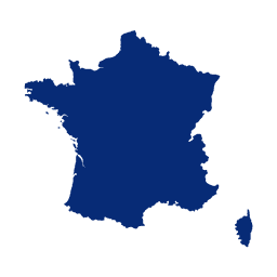 A simple map showing the shape of France