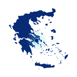 A simple map showing the shape of Southern Greece