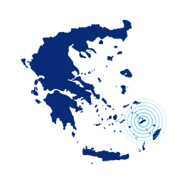 A simple map showing the shape of Aegean Islands
